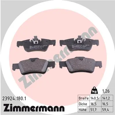 ZIMMERMANN Sada brzdových destiček, kotoučová brzda 239241801