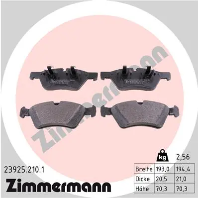 Sada brzdových destiček, kotoučová brzda ZIMMERMANN 23925.210.1