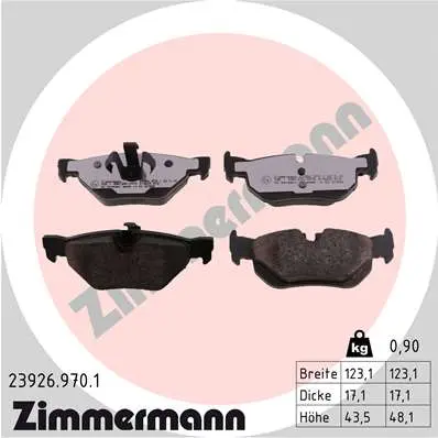 Sada brzdových destiček, kotoučová brzda ZIMMERMANN 23926.970.1
