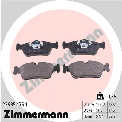 Sada brzdových destiček, kotoučová brzda ZIMMERMANN 23935.175.1