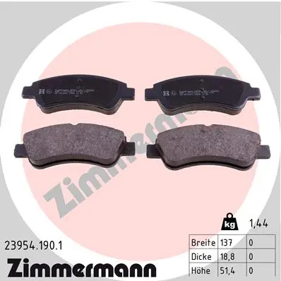 Sada brzdových destiček, kotoučová brzda ZIMMERMANN 23954.190.1