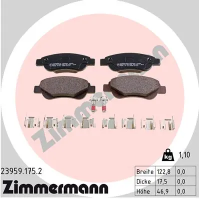 Sada brzdových destiček, kotoučová brzda ZIMMERMANN 23959.175.2