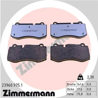 Sada brzdových destiček, kotoučová brzda ZIMMERMANN 23960.975.1