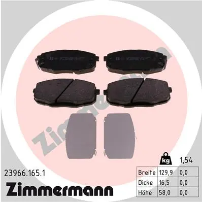 Sada brzdových destiček, kotoučová brzda ZIMMERMANN 23966.165.1
