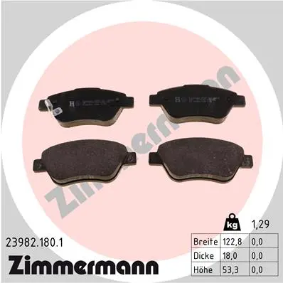 Sada brzdových destiček, kotoučová brzda ZIMMERMANN 23982.180.1