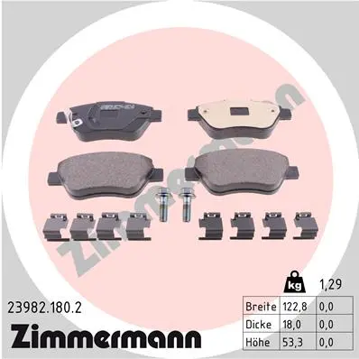 Sada brzdových destiček, kotoučová brzda ZIMMERMANN 23982.180.2