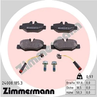 Sada brzdových destiček, kotoučová brzda ZIMMERMANN 24008.185.3