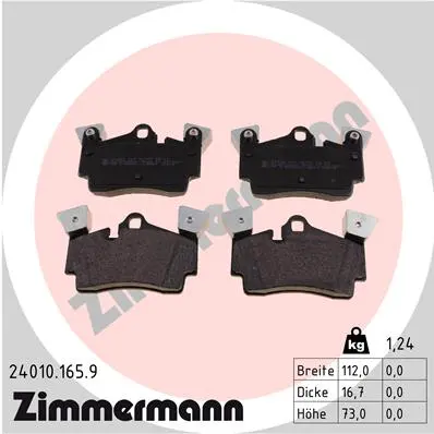 Sada brzdových destiček, kotoučová brzda ZIMMERMANN 24010.165.9