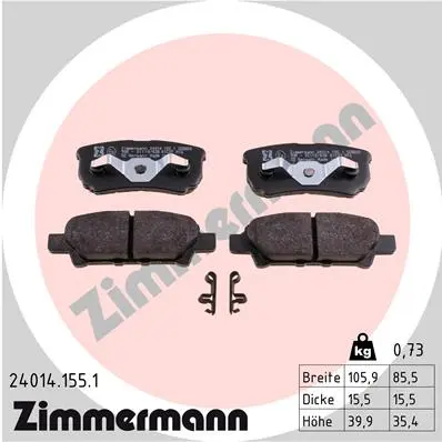 Sada brzdových destiček, kotoučová brzda ZIMMERMANN 24014.155.1