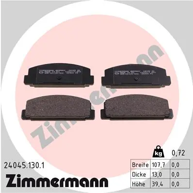 Sada brzdových destiček, kotoučová brzda ZIMMERMANN 24045.130.1