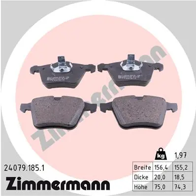 Sada brzdových destiček, kotoučová brzda ZIMMERMANN 24079.185.1