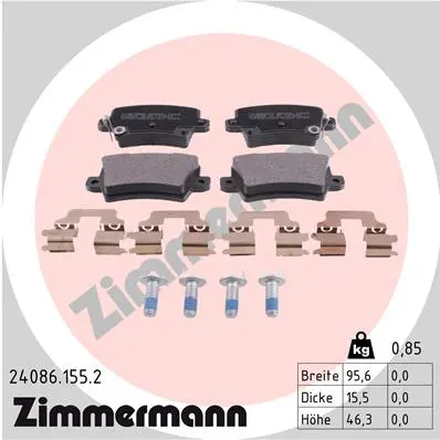 ZIMMERMANN Sada brzdových destiček, kotoučová brzda 240861552