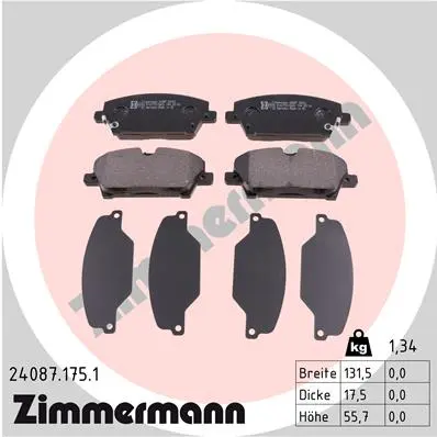 Sada brzdových destiček, kotoučová brzda ZIMMERMANN 24087.175.1
