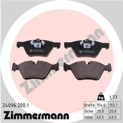 Sada brzdových destiček, kotoučová brzda ZIMMERMANN 24096.200.1