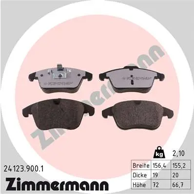Sada brzdových destiček, kotoučová brzda ZIMMERMANN 24123.900.1