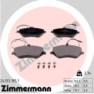 Sada brzdových destiček, kotoučová brzda ZIMMERMANN 24133.185.1