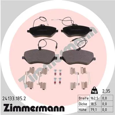 Sada brzdových destiček, kotoučová brzda ZIMMERMANN 24133.185.2