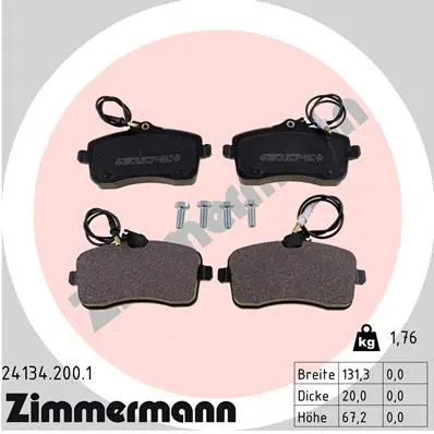 Sada brzdových destiček, kotoučová brzda ZIMMERMANN 24134.200.1