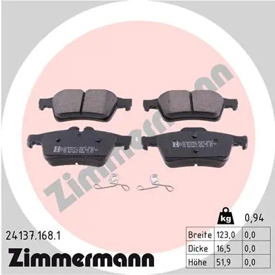 Sada brzdových destiček, kotoučová brzda ZIMMERMANN 24137.168.1