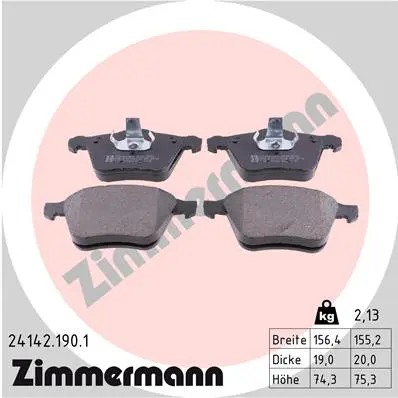 Sada brzdových destiček, kotoučová brzda ZIMMERMANN 24142.190.1