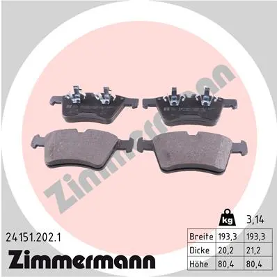 Sada brzdových destiček, kotoučová brzda ZIMMERMANN 24151.202.1
