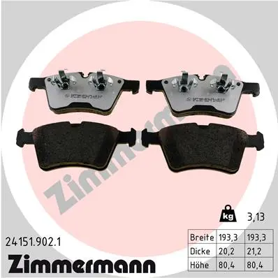 Sada brzdových destiček, kotoučová brzda ZIMMERMANN 24151.902.1