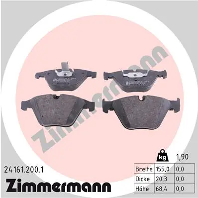 Sada brzdových destiček, kotoučová brzda ZIMMERMANN 24161.200.1