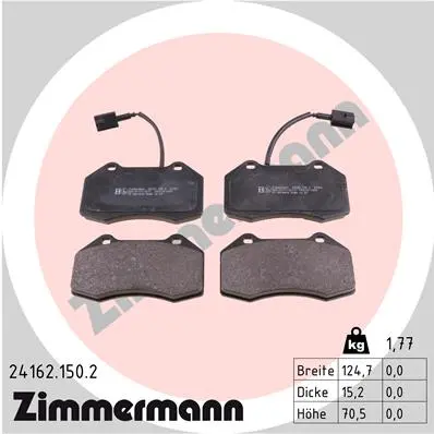Sada brzdových destiček, kotoučová brzda ZIMMERMANN 24162.150.2