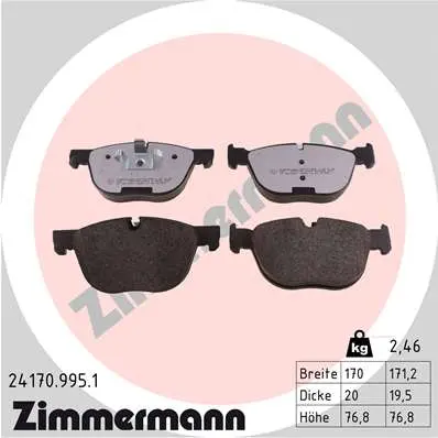 Sada brzdových destiček, kotoučová brzda ZIMMERMANN 24170.995.1