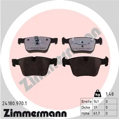Sada brzdových destiček, kotoučová brzda ZIMMERMANN 24180.970.1