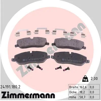 Sada brzdových destiček, kotoučová brzda ZIMMERMANN 24191.180.2