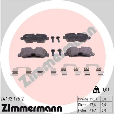 Sada brzdových destiček, kotoučová brzda ZIMMERMANN 24192.175.2