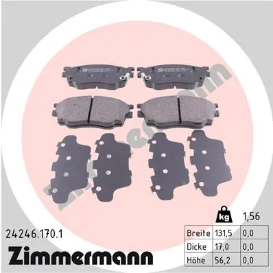 Sada brzdových destiček, kotoučová brzda ZIMMERMANN 24246.170.1