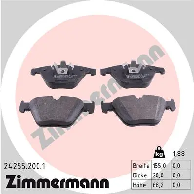 Sada brzdových destiček, kotoučová brzda ZIMMERMANN 24255.200.1