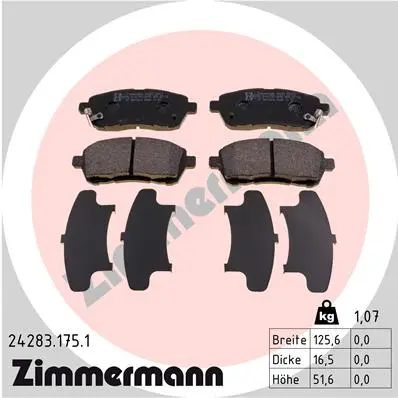 Sada brzdových destiček, kotoučová brzda ZIMMERMANN 24283.175.1