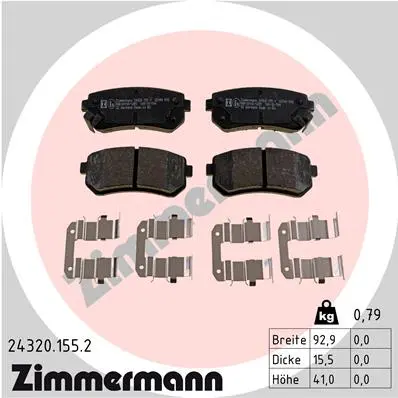 ZIMMERMANN Sada brzdových destiček, kotoučová brzda 243201552