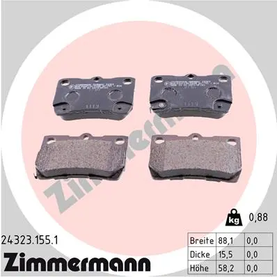 Sada brzdových destiček, kotoučová brzda ZIMMERMANN 24323.155.1