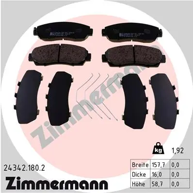 Sada brzdových destiček, kotoučová brzda ZIMMERMANN 24342.180.2