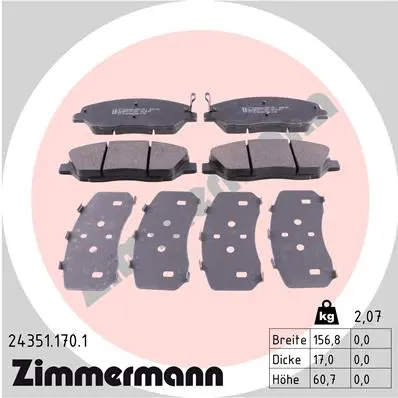 Sada brzdových destiček, kotoučová brzda ZIMMERMANN 24351.170.1