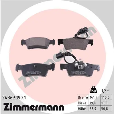 Sada brzdových destiček, kotoučová brzda ZIMMERMANN 24367.190.1