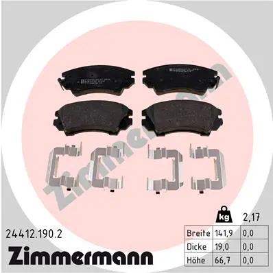 Sada brzdových destiček, kotoučová brzda ZIMMERMANN 24412.190.2