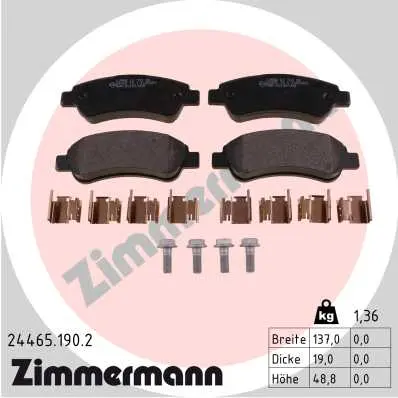 Sada brzdových destiček, kotoučová brzda ZIMMERMANN 24465.190.2