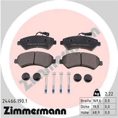 Sada brzdových destiček, kotoučová brzda ZIMMERMANN 24466.190.1