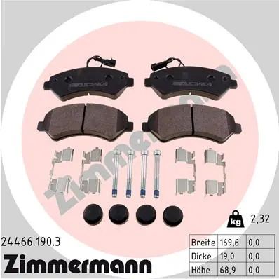 ZIMMERMANN Sada brzdových destiček, kotoučová brzda 244661903