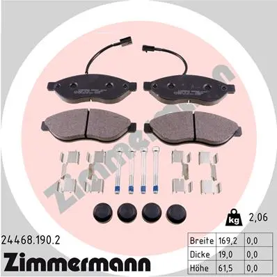 ZIMMERMANN Sada brzdových destiček, kotoučová brzda 244681902