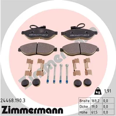 Sada brzdových destiček, kotoučová brzda ZIMMERMANN 24468.190.3