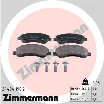 Sada brzdových destiček, kotoučová brzda ZIMMERMANN 24484.190.2