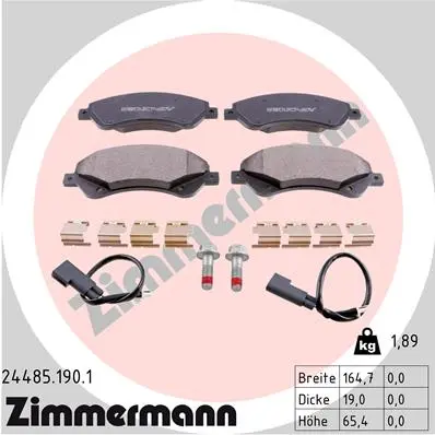 Sada brzdových destiček, kotoučová brzda ZIMMERMANN 24485.190.1