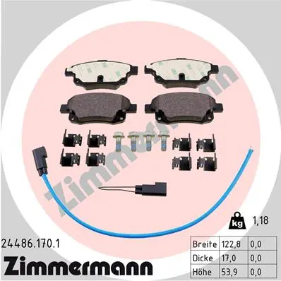 Sada brzdových destiček, kotoučová brzda ZIMMERMANN 24486.170.1