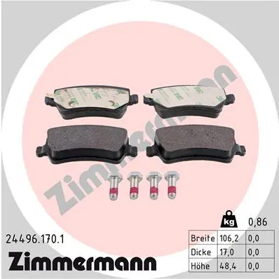 Sada brzdových destiček, kotoučová brzda ZIMMERMANN 24496.170.1